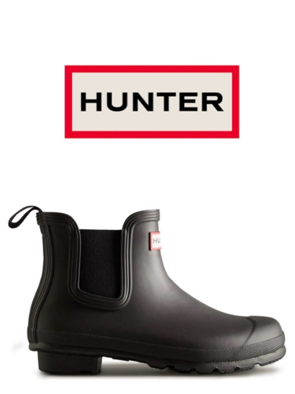 Hunter Original Chelsea Boots Black Matte Rain Boots Women’s Size 6